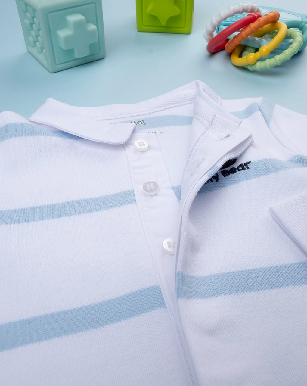 Body bimbo bianco rigato azzurro