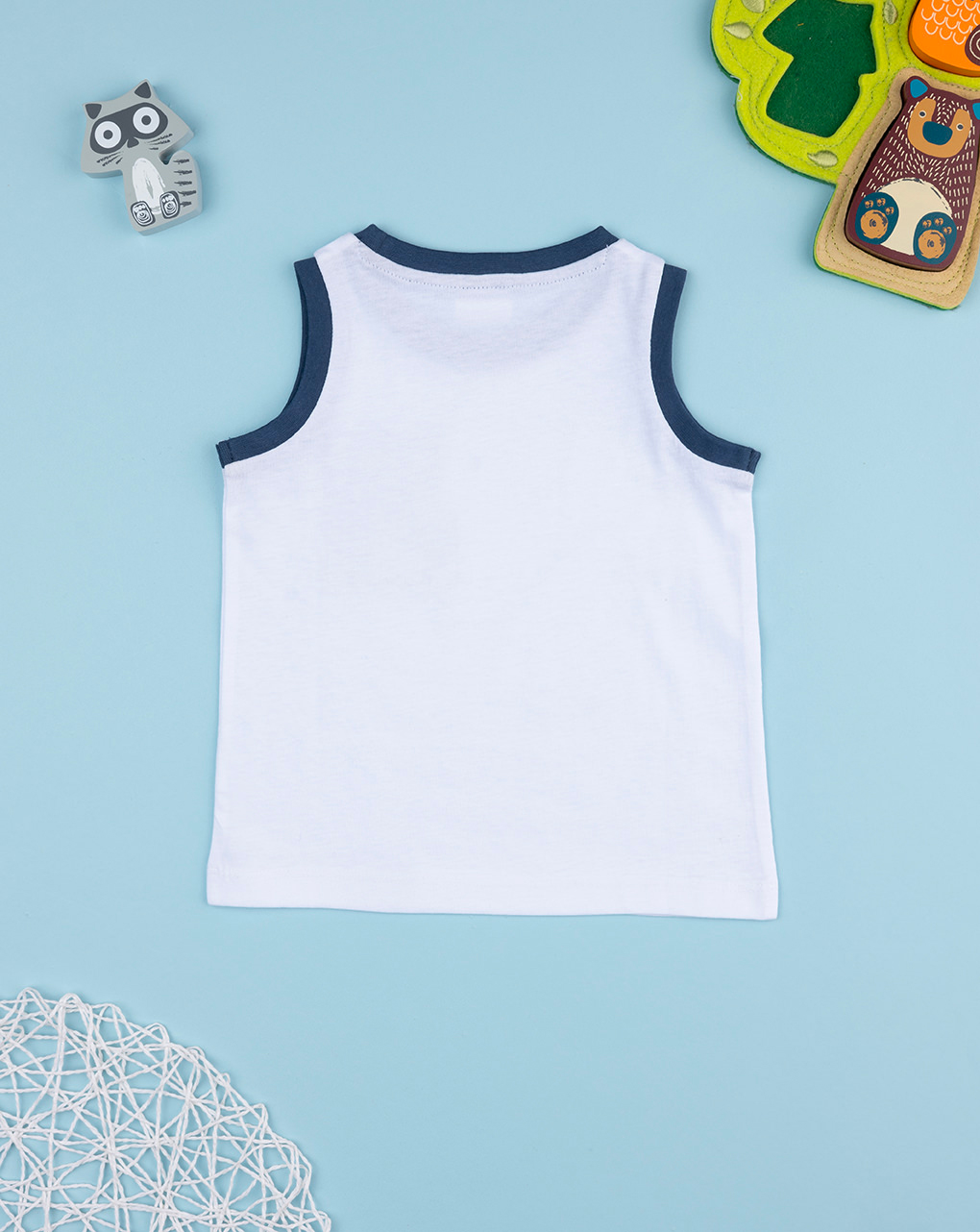 Canotta bimbo bianca /blu taschino surf