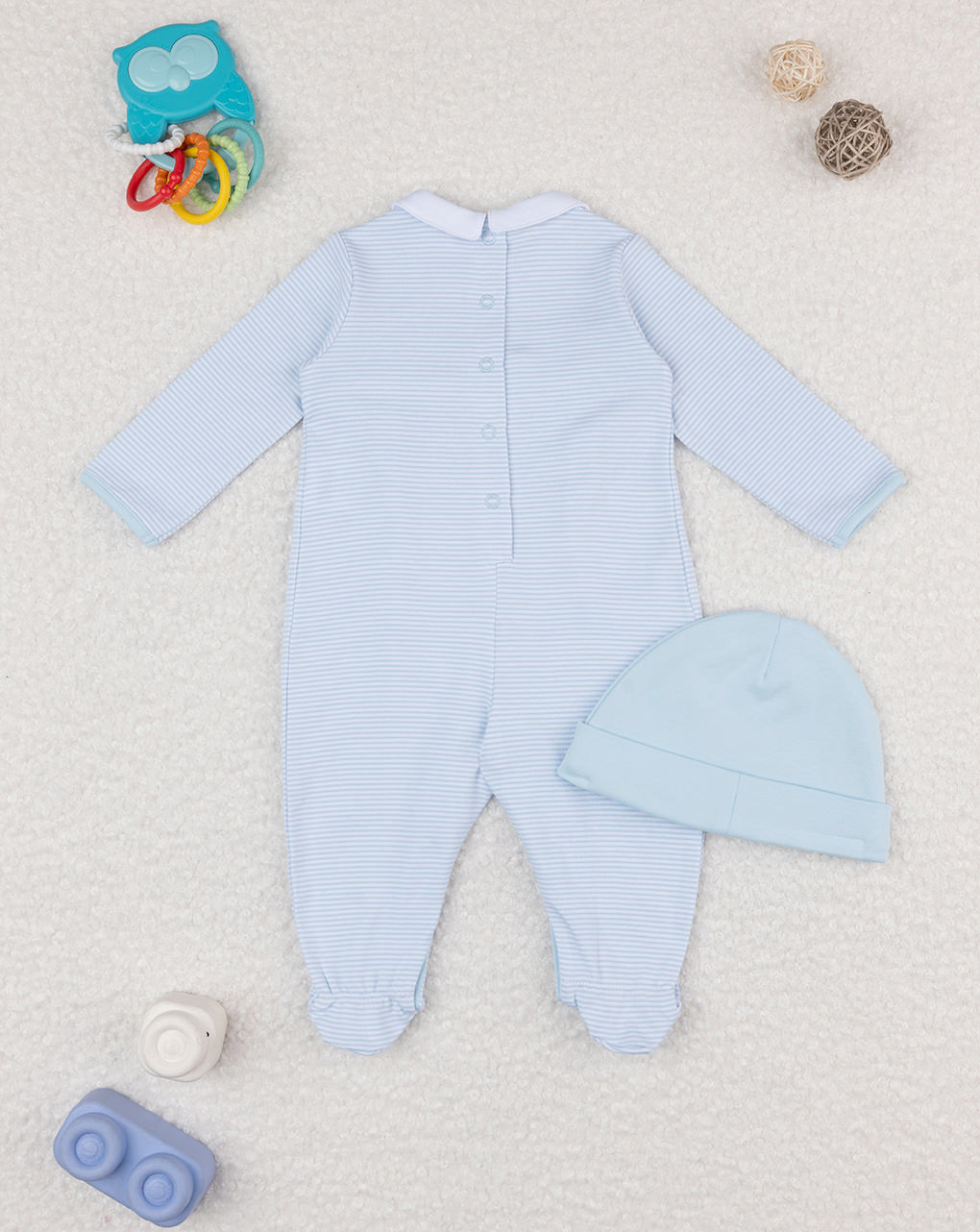 Completo bimbo tutina e cappellino azzurro