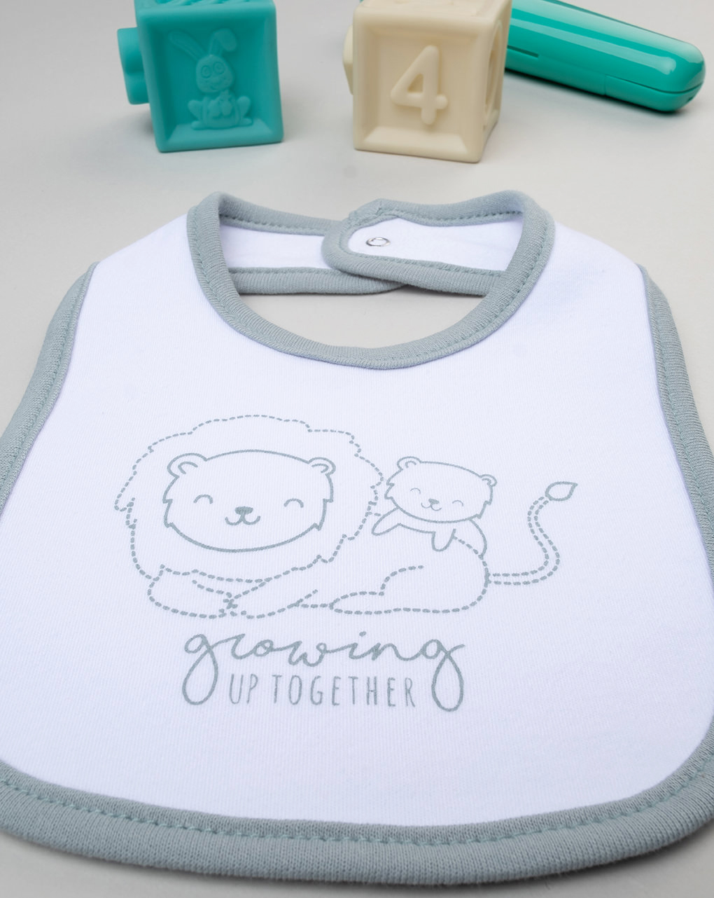 Bavaglino bimbo bianco/grigio