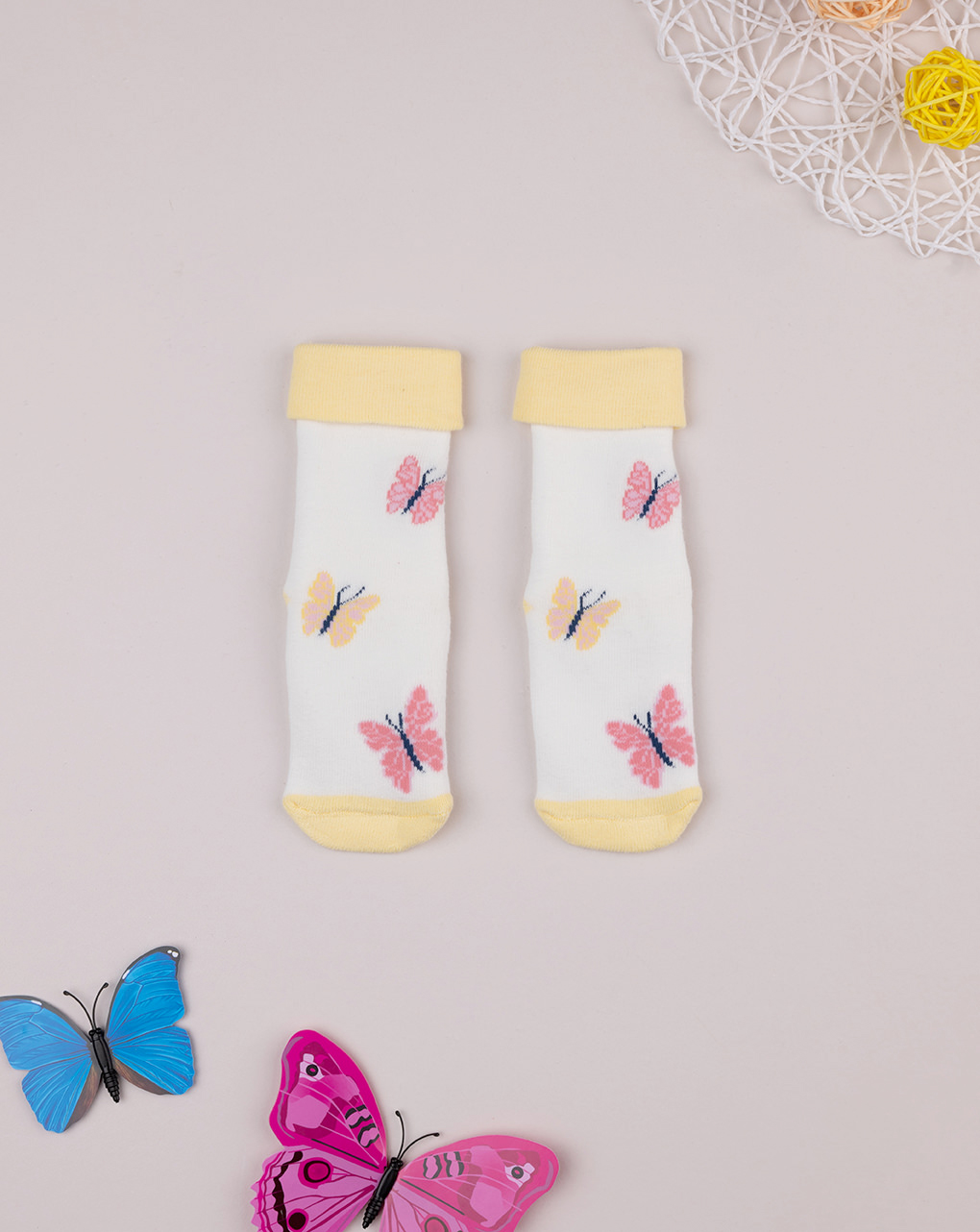 Antiscivolo bimba giallo farfalle