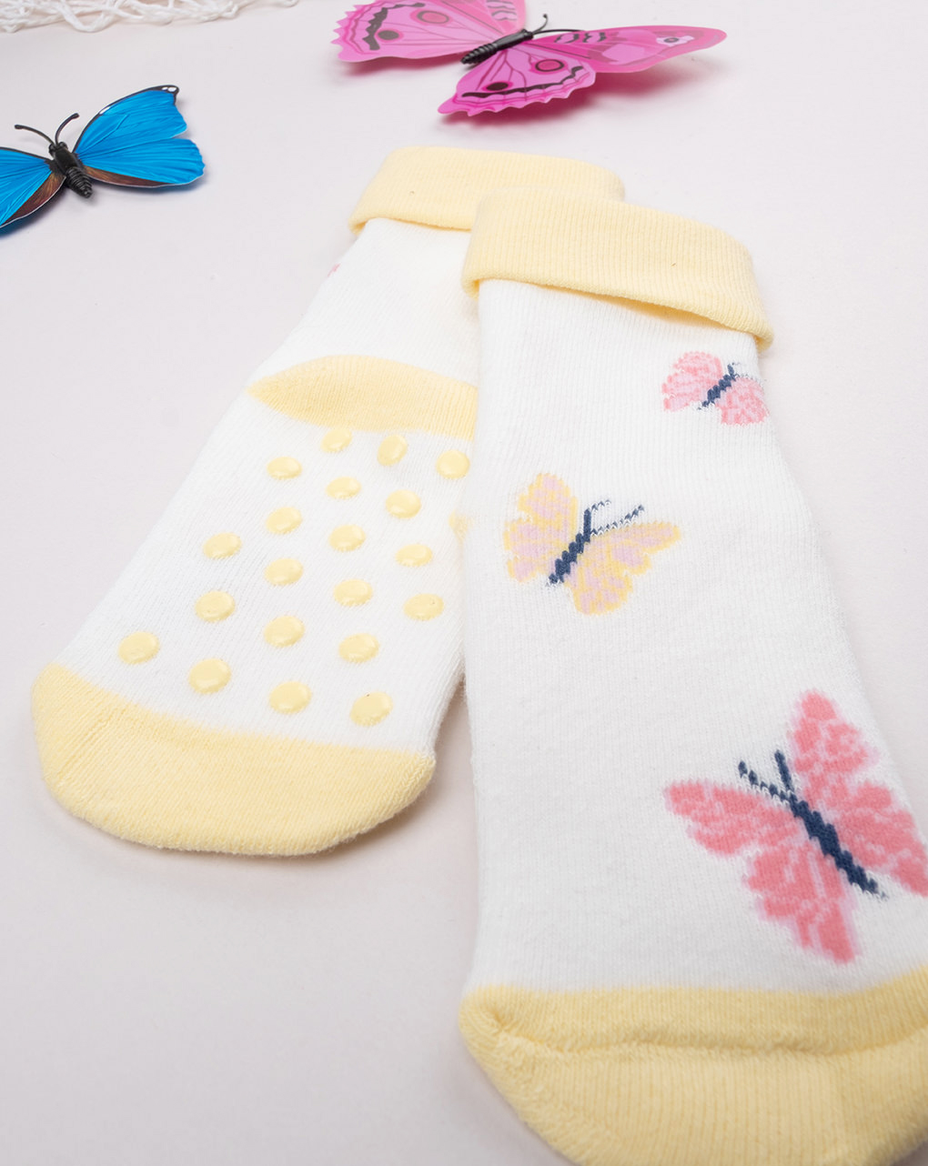 Antiscivolo bimba giallo farfalle