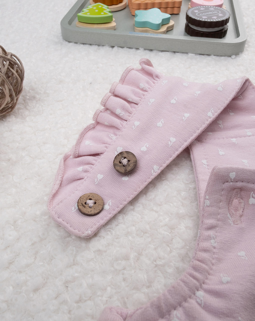 Salopette bimba rosa micro-allover