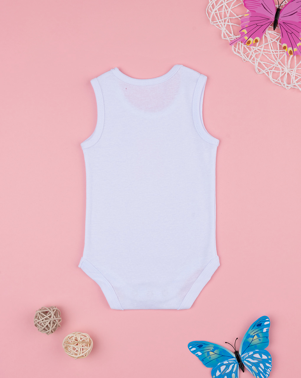 Body bimba costina bianco con orsetto rosa