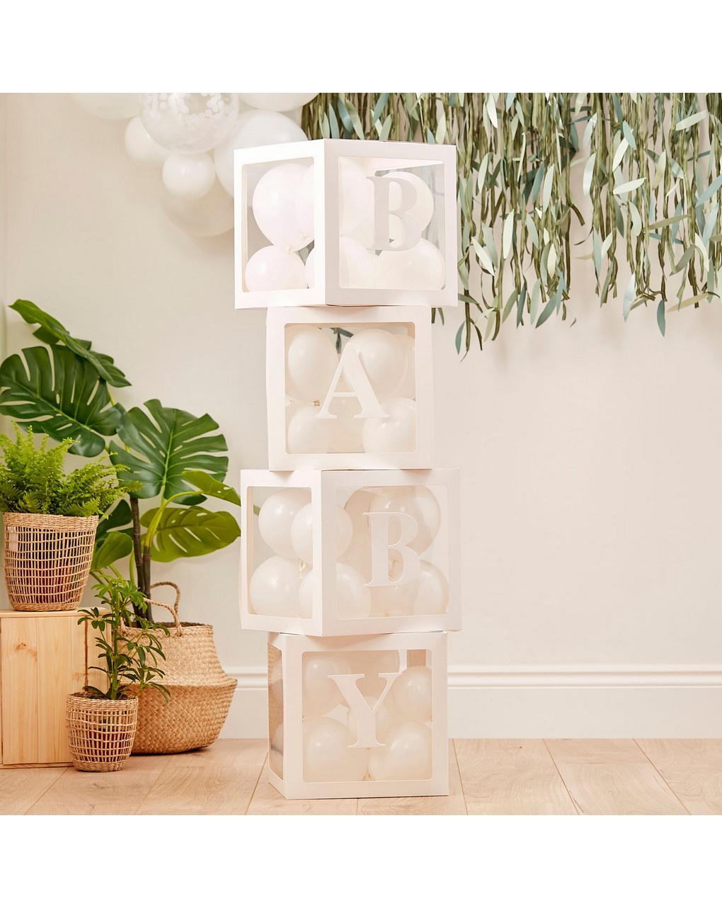 Baby blocks palloncini per feste bambini - 4 scatole bianche