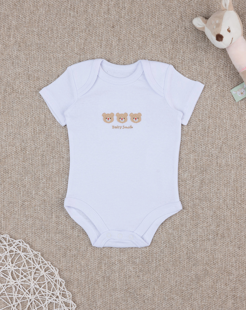 Body unisex smile ricamo orsetti