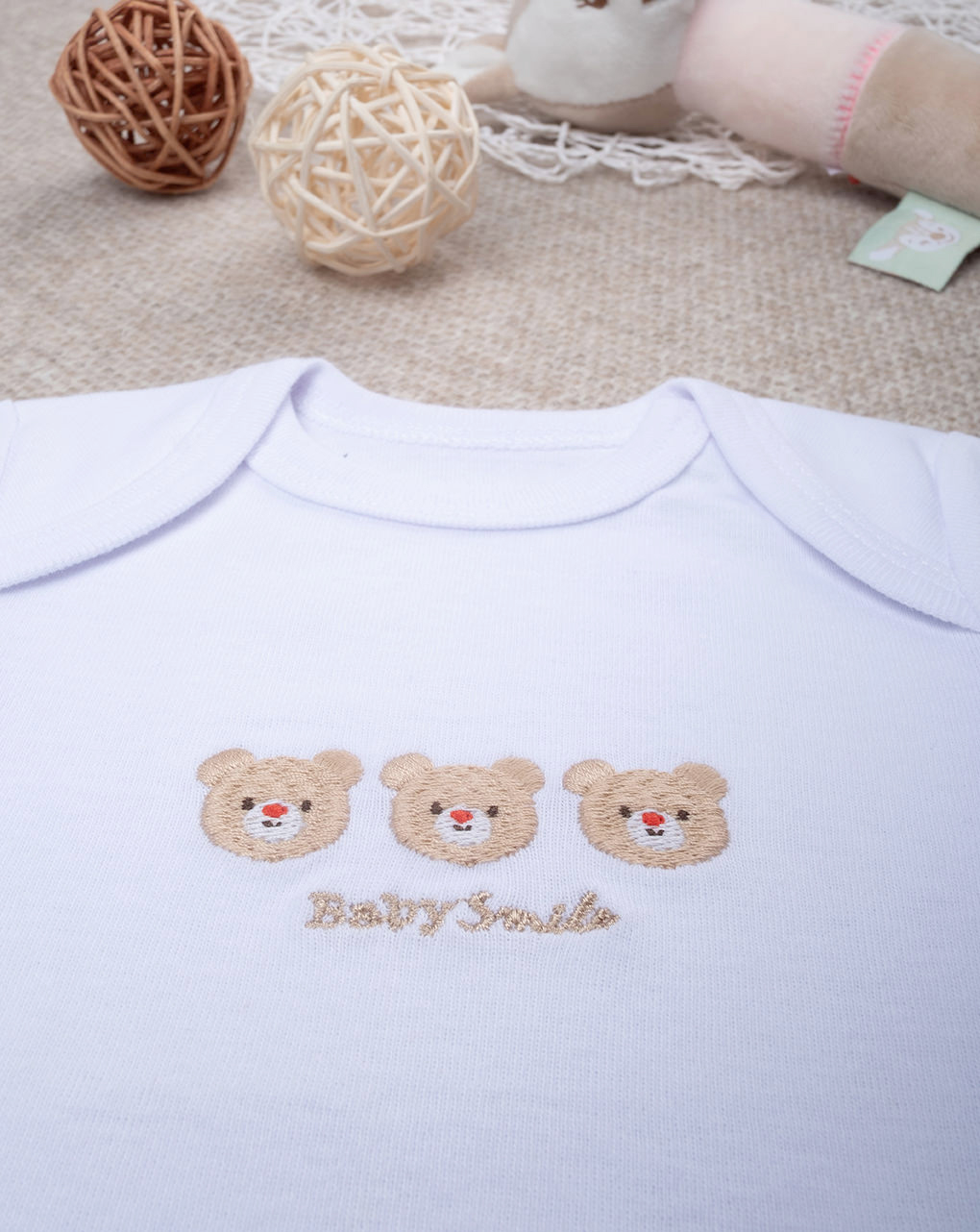 Body unisex smile ricamo orsetti