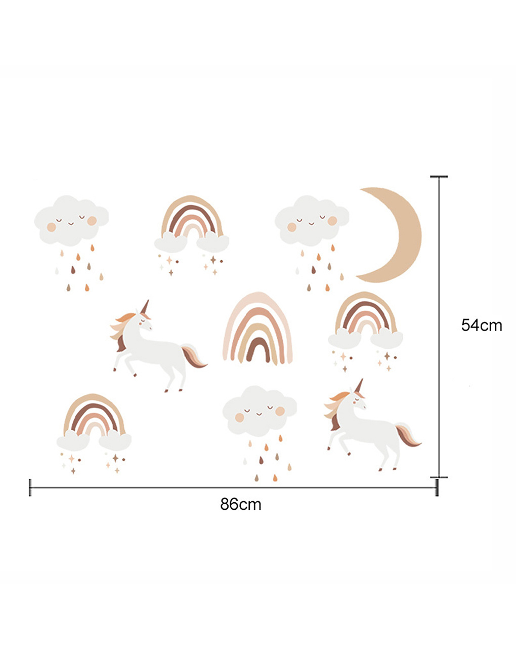 Adesivo decorativo da parete - boho rainbow unicorn - autoadesivo - sipo