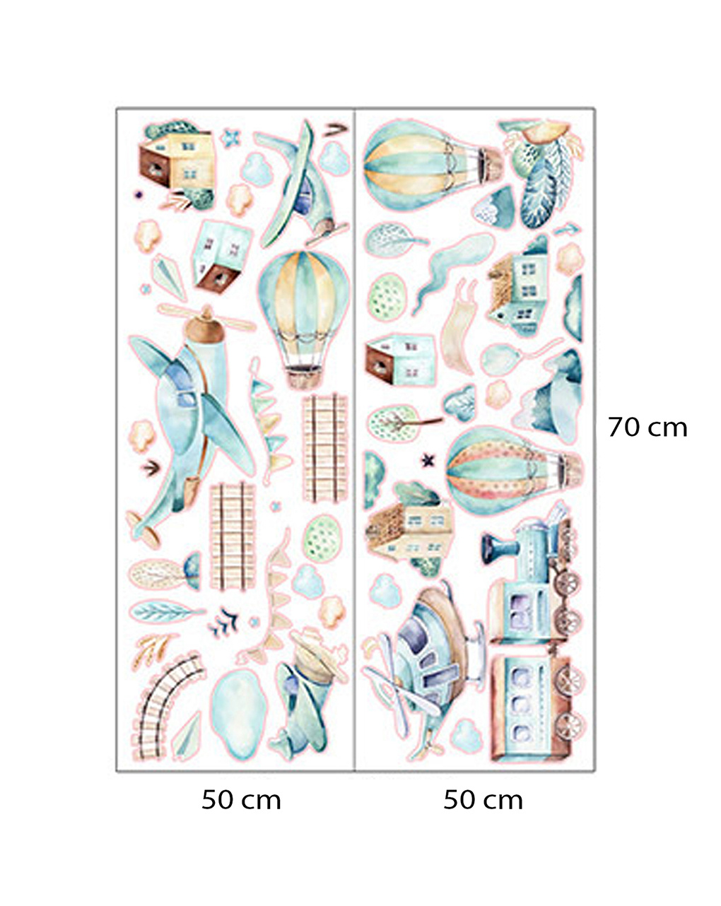 Adesivo decorativo da parete - aeroplani -  autoadesivo - sipo