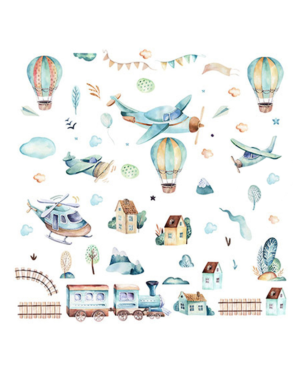 Adesivo decorativo da parete - aeroplani -  autoadesivo - sipo