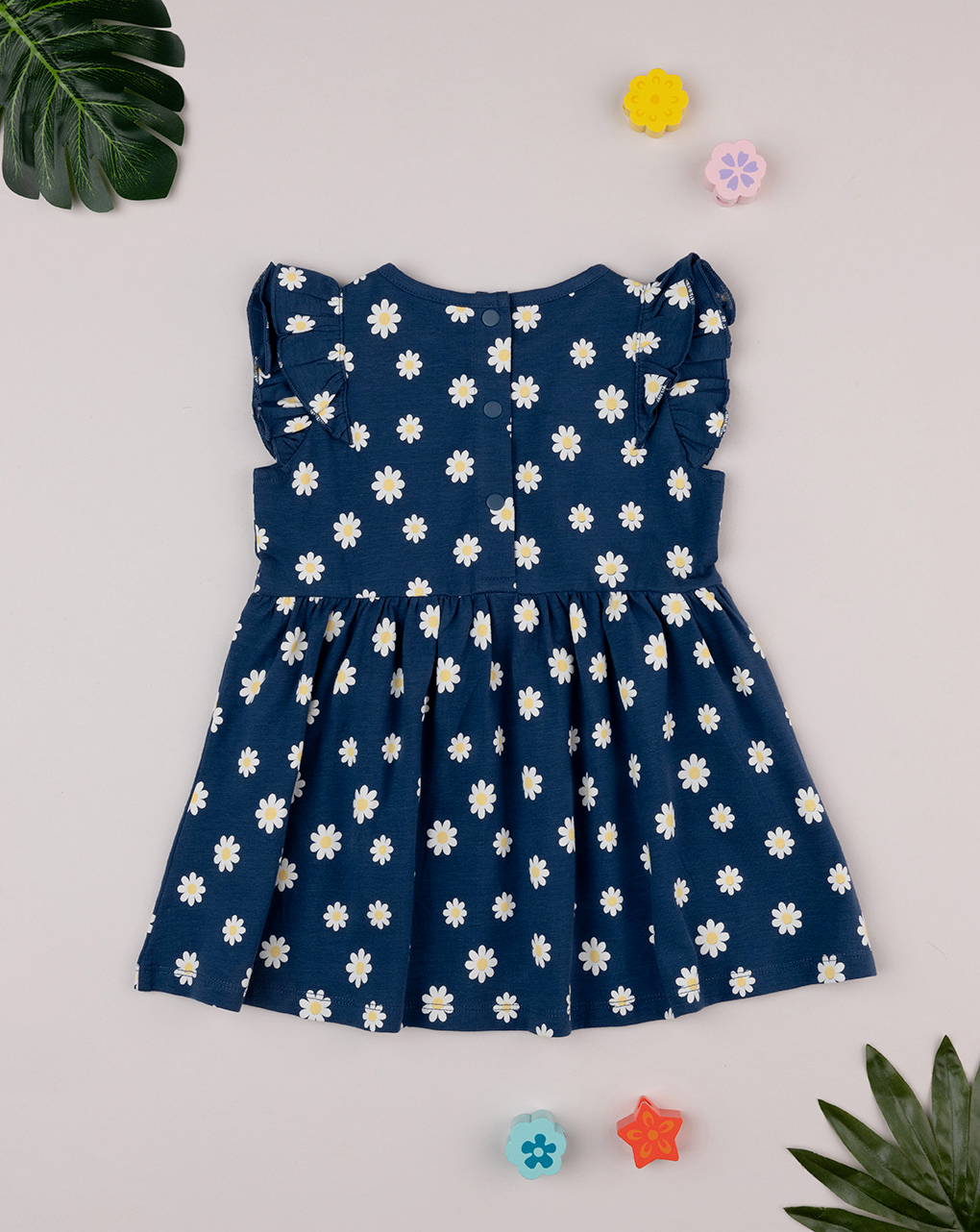 Abito bimba blu margherite allover