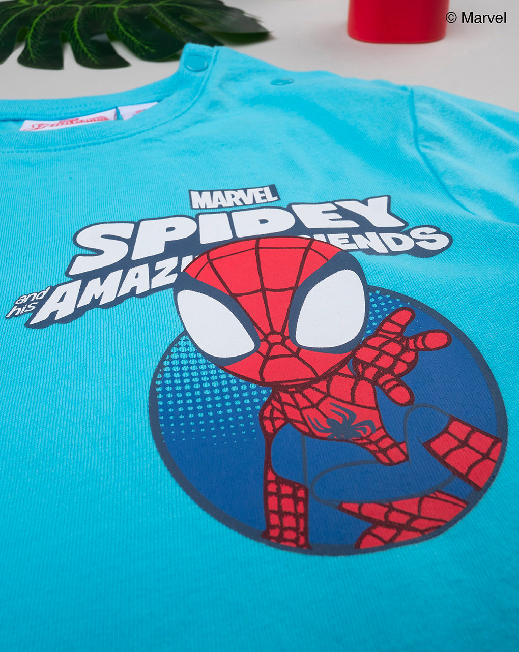 T-shirt bimbo azzurra spidey
