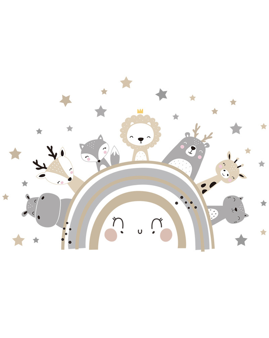 Adesivo decorativo da parete - simpatici animali per bambini - autoadesivo - sipo