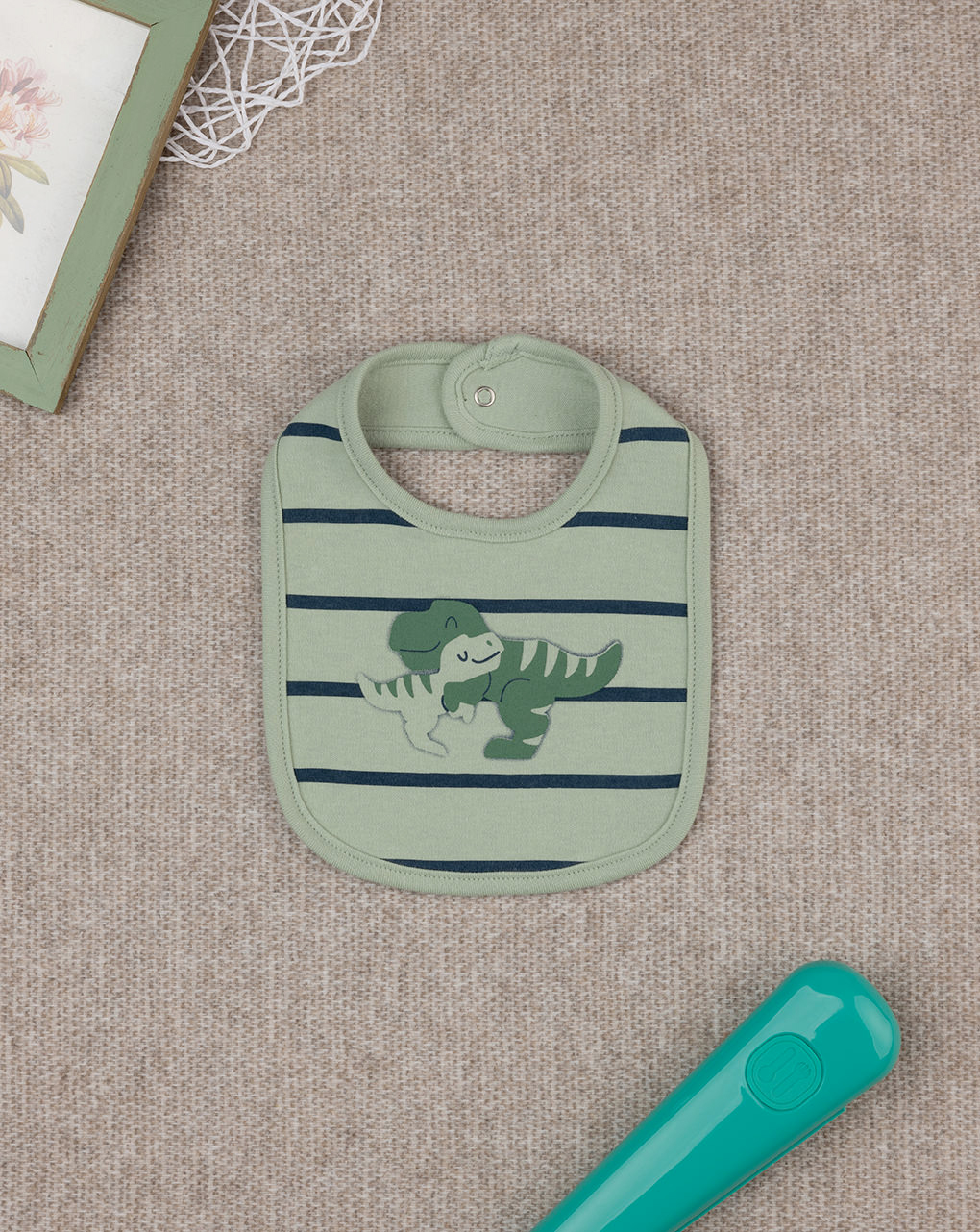 Bavaglino bimbo verde dino