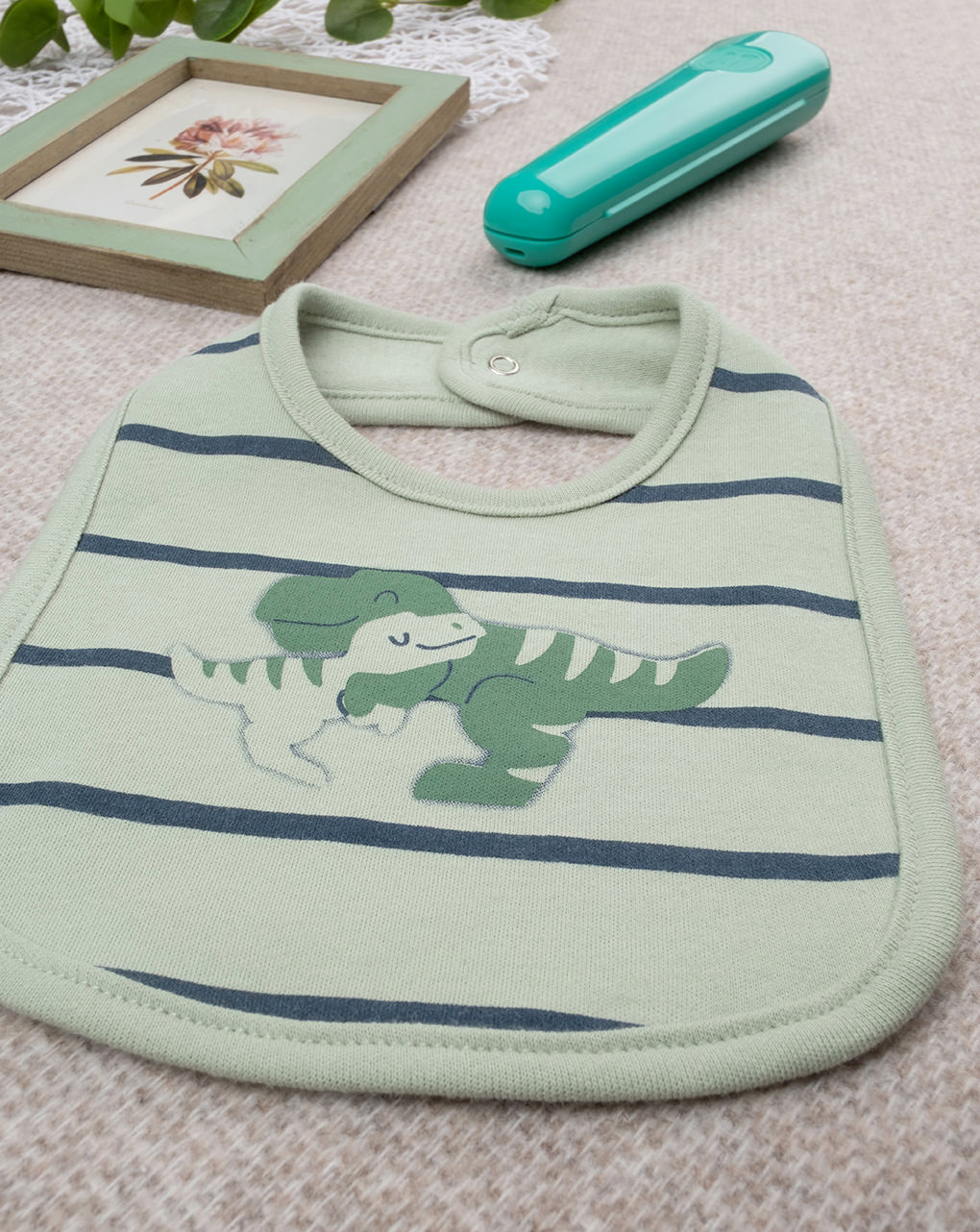 Bavaglino bimbo verde dino