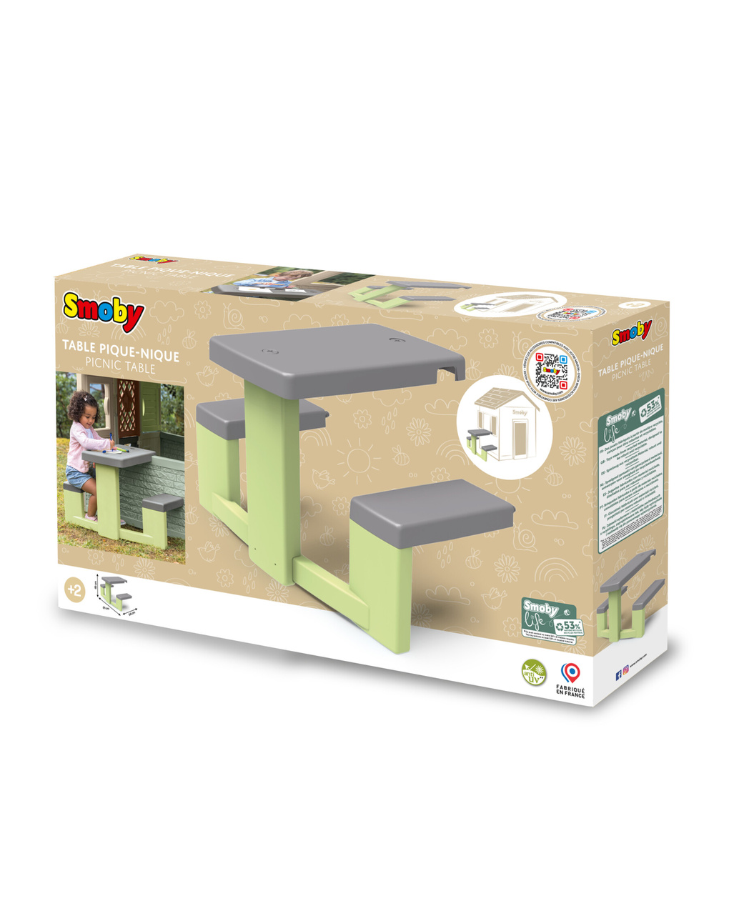 Smoby life tavolo da pic nic - accessori casette - 2+