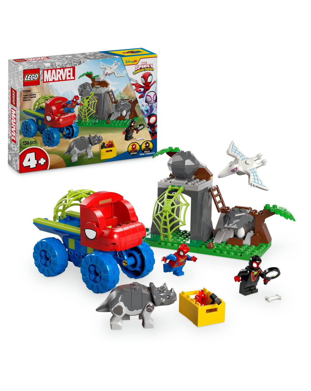 Team spidey: salvataggio su dino-ruspa – 11199 – lego marvel