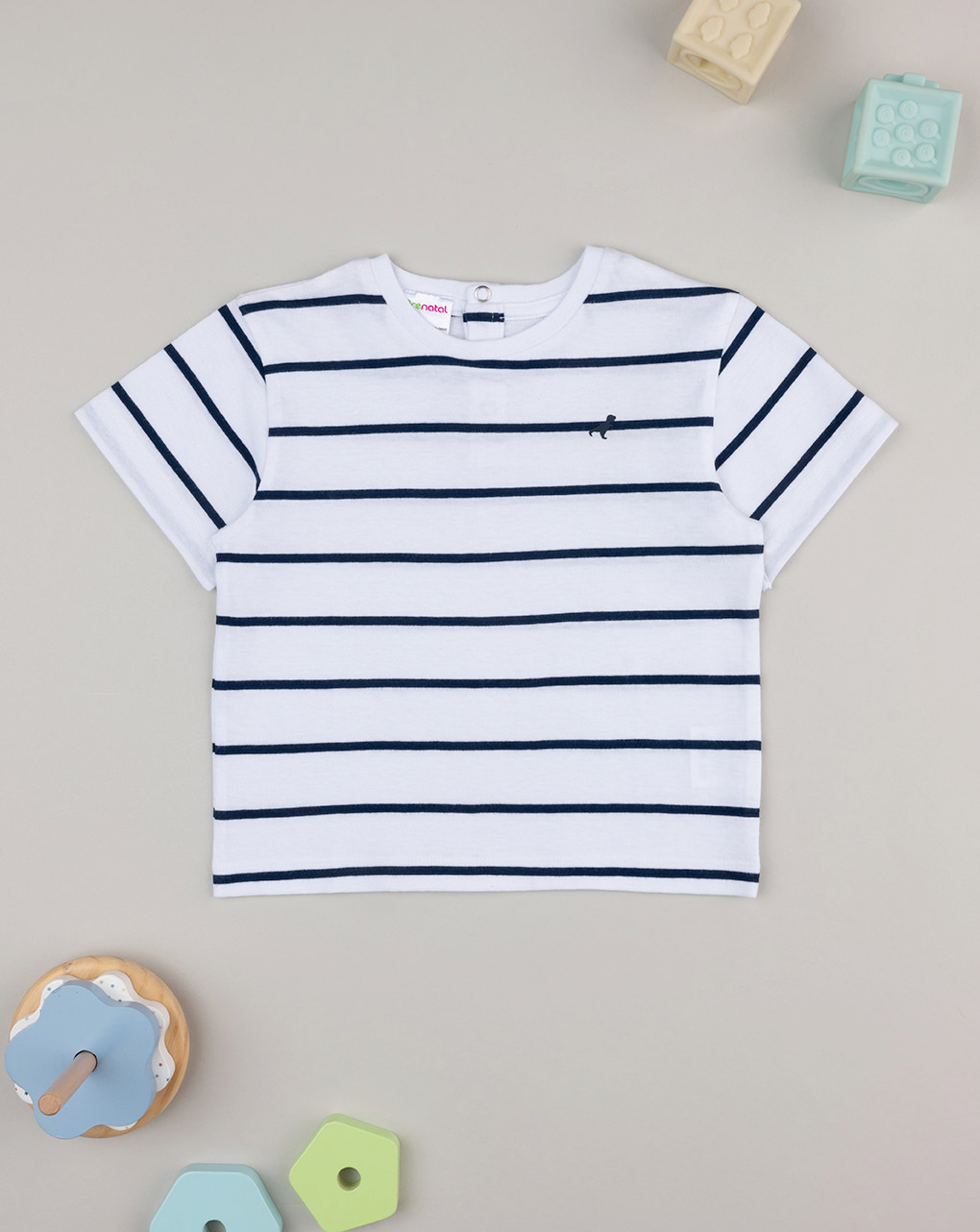 T-shirt bimbo rigata blu