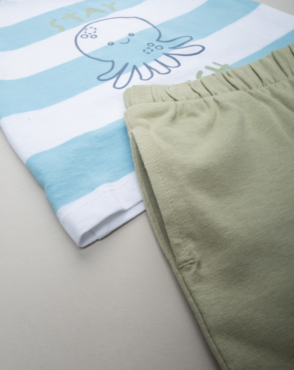 Completo corto bimbo azzurro/verde