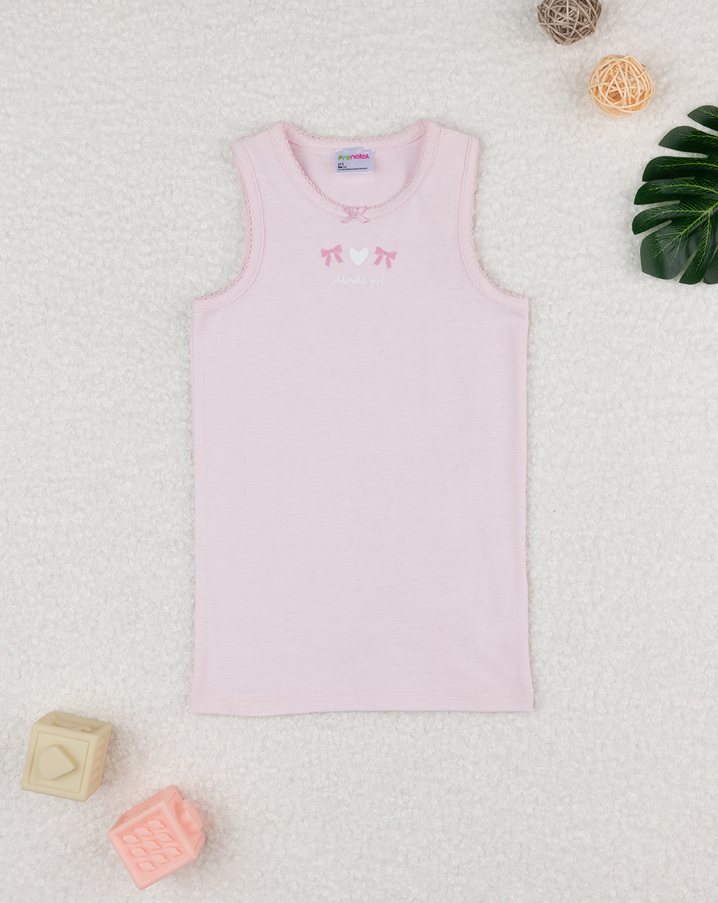 Canotta bimba rosa fiocchi oeko-tex