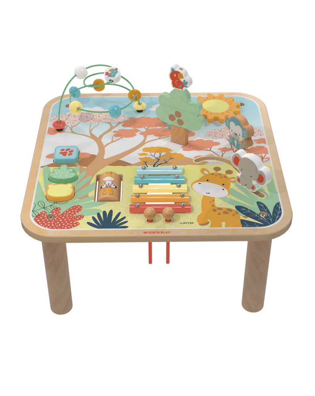 Tavolino multiattività savana in legno - 18m+ - wood " n" play