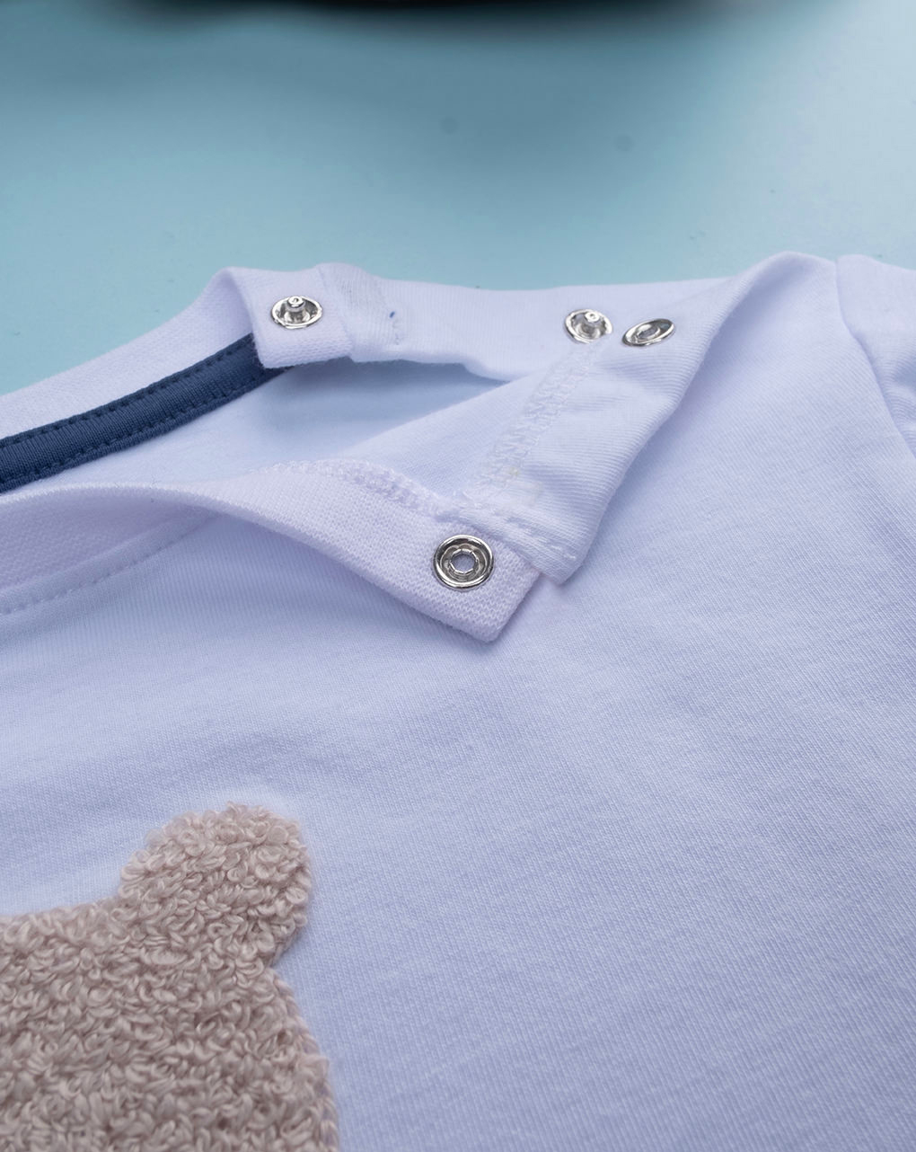 Completo corto bimbo bianco/blu orsetto