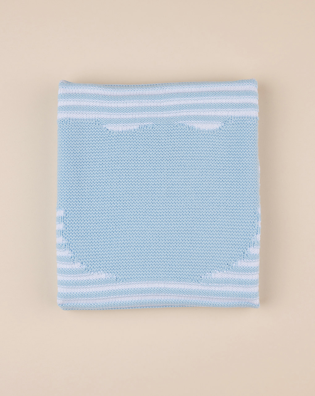 Coperta estiva culla/carrozzina tricot orsetto azzurro