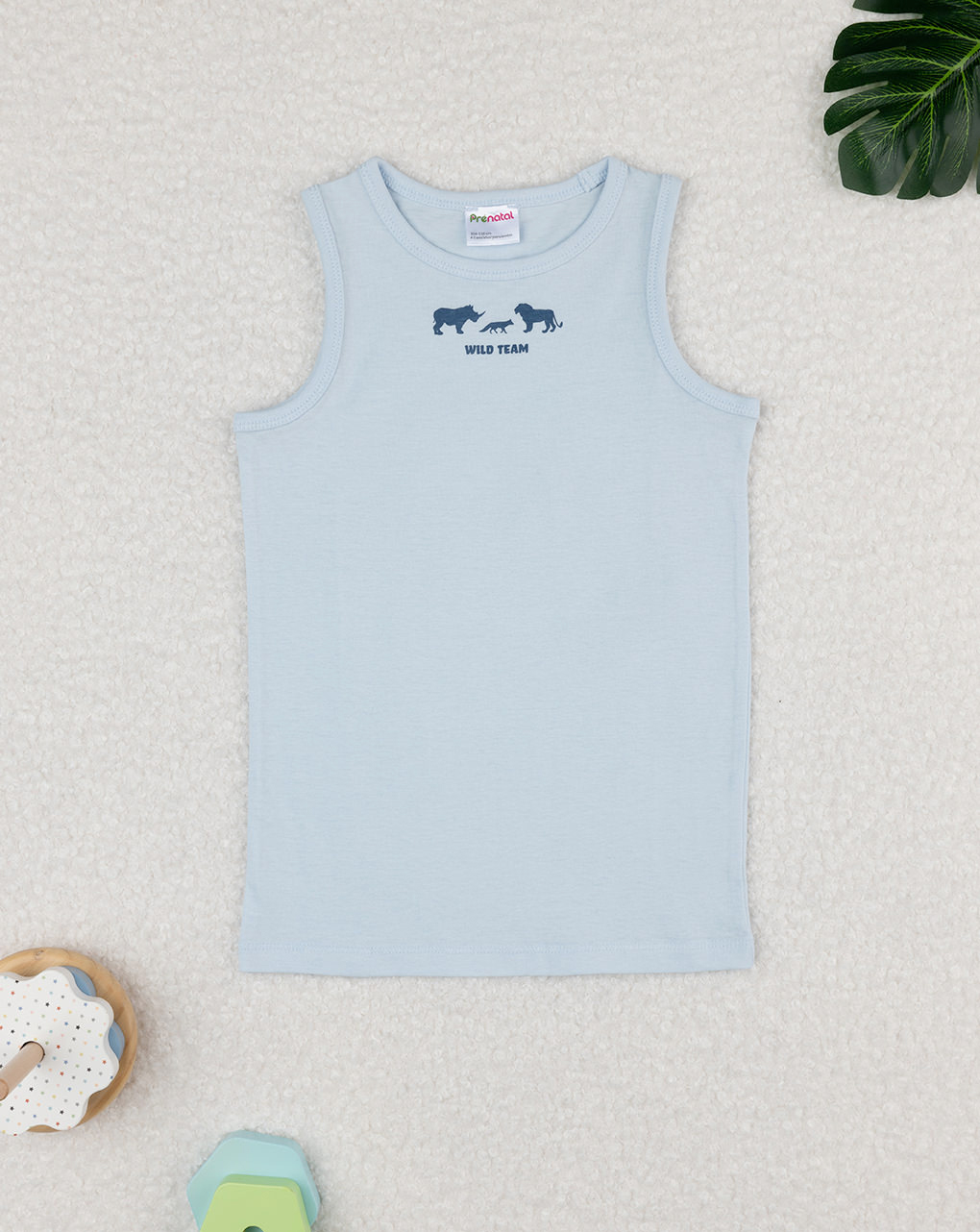 Canotta bimbo azzurra savana oeko-tex