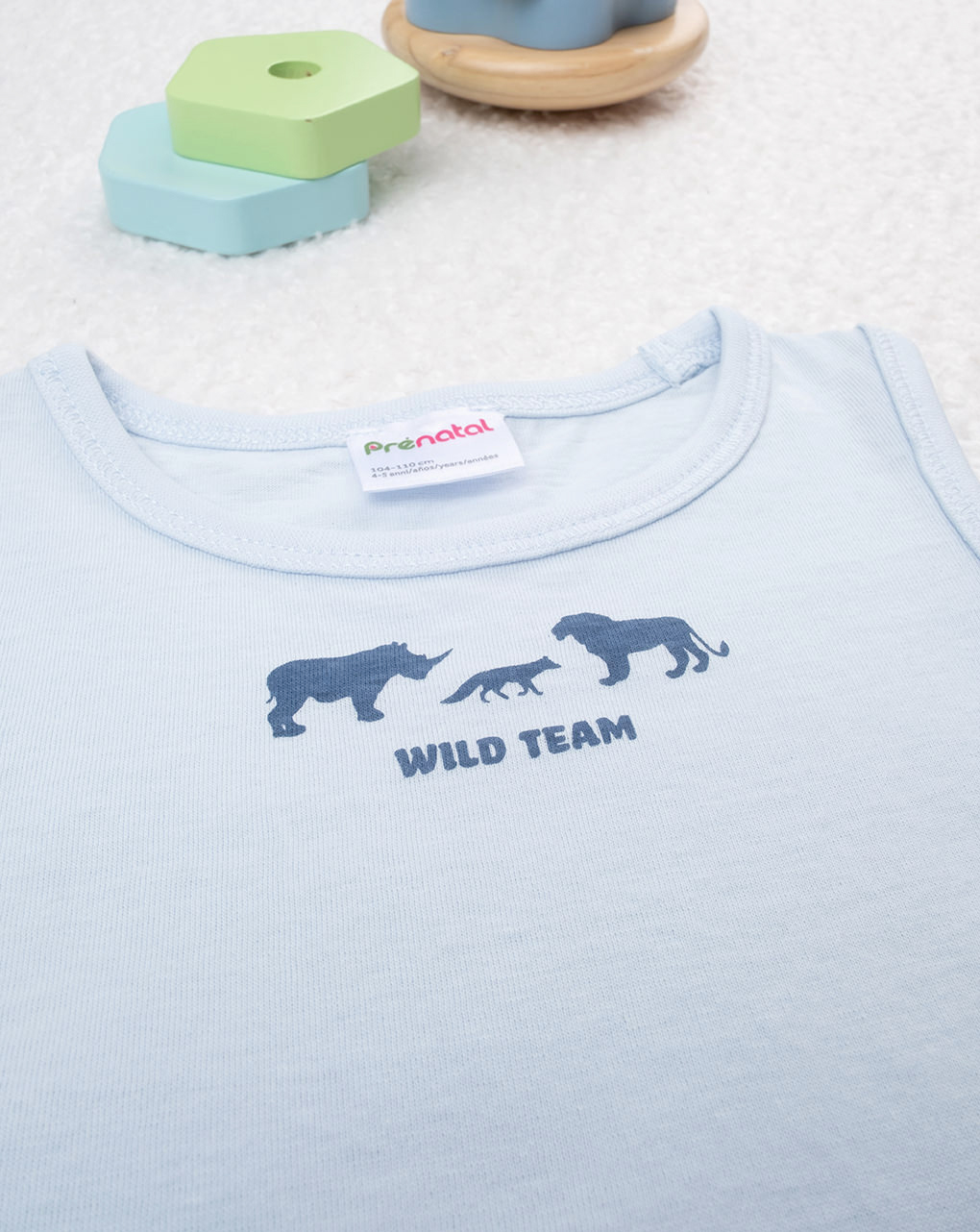 Canotta bimbo azzurra savana oeko-tex