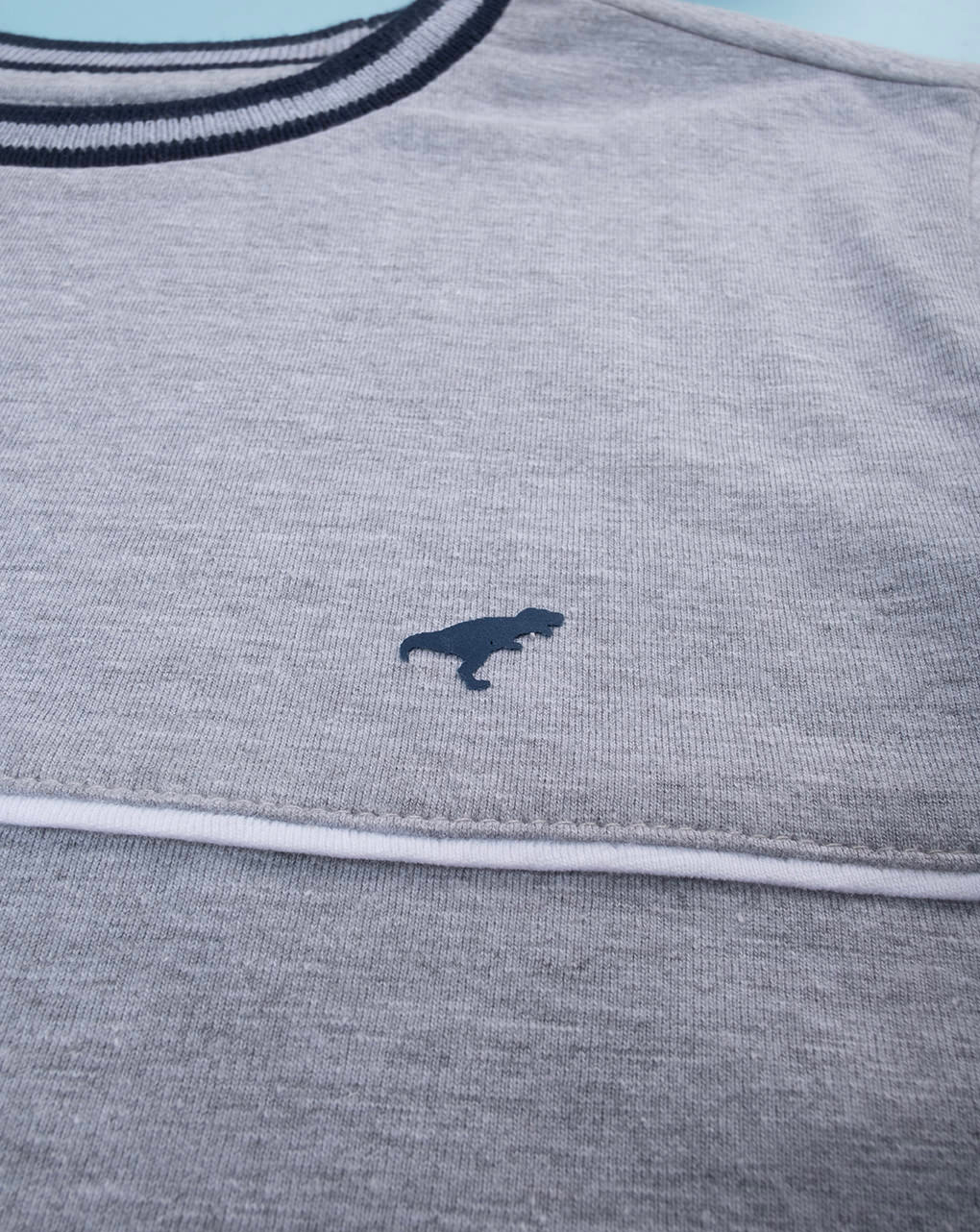 T-shirt bimbo grigia e blu