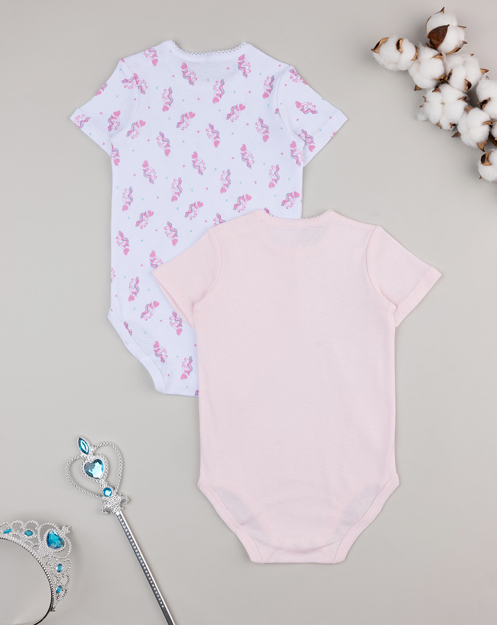 Pack 2 body bimba unicorno organic cotton