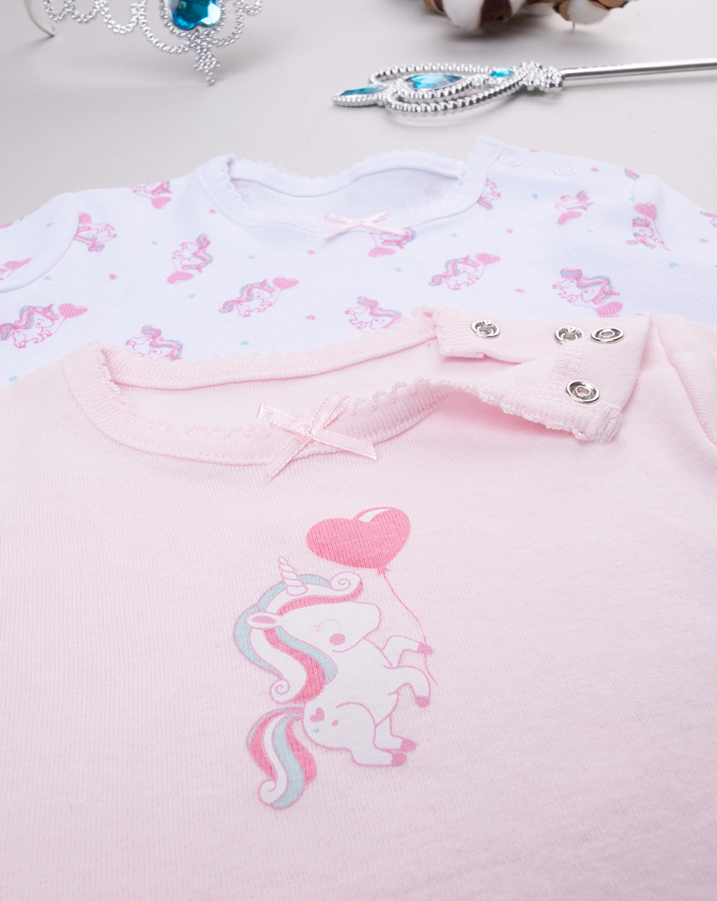 Pack 2 body bimba unicorno organic cotton