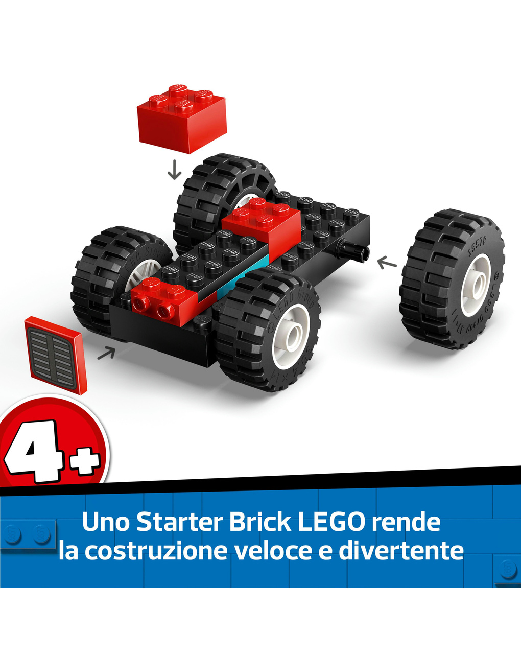 Trattore agricolo rosso con rimorchio e pecore – 60461 – lego city