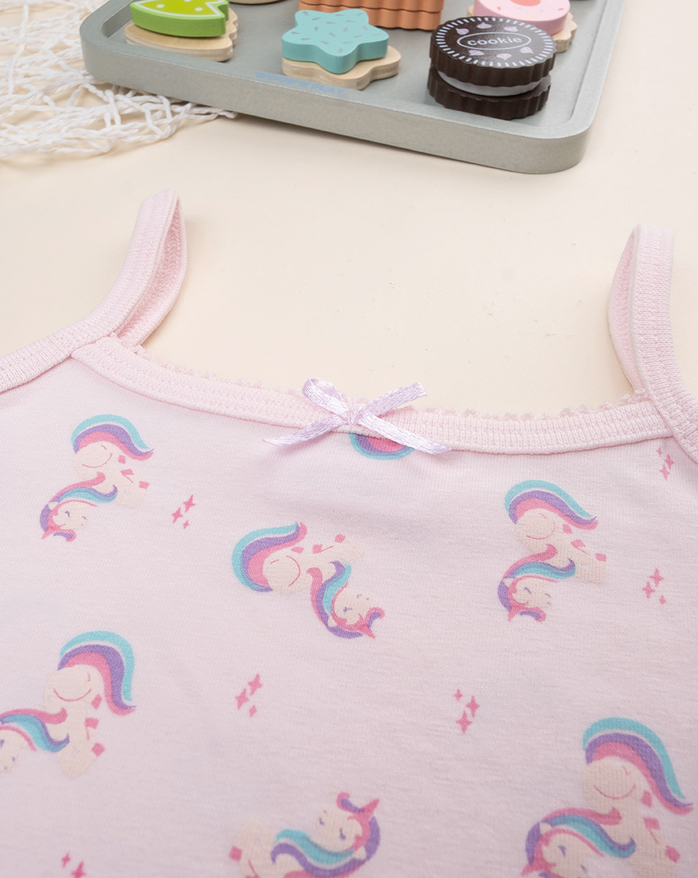 Pack 2 canotte intime bambina unicorni