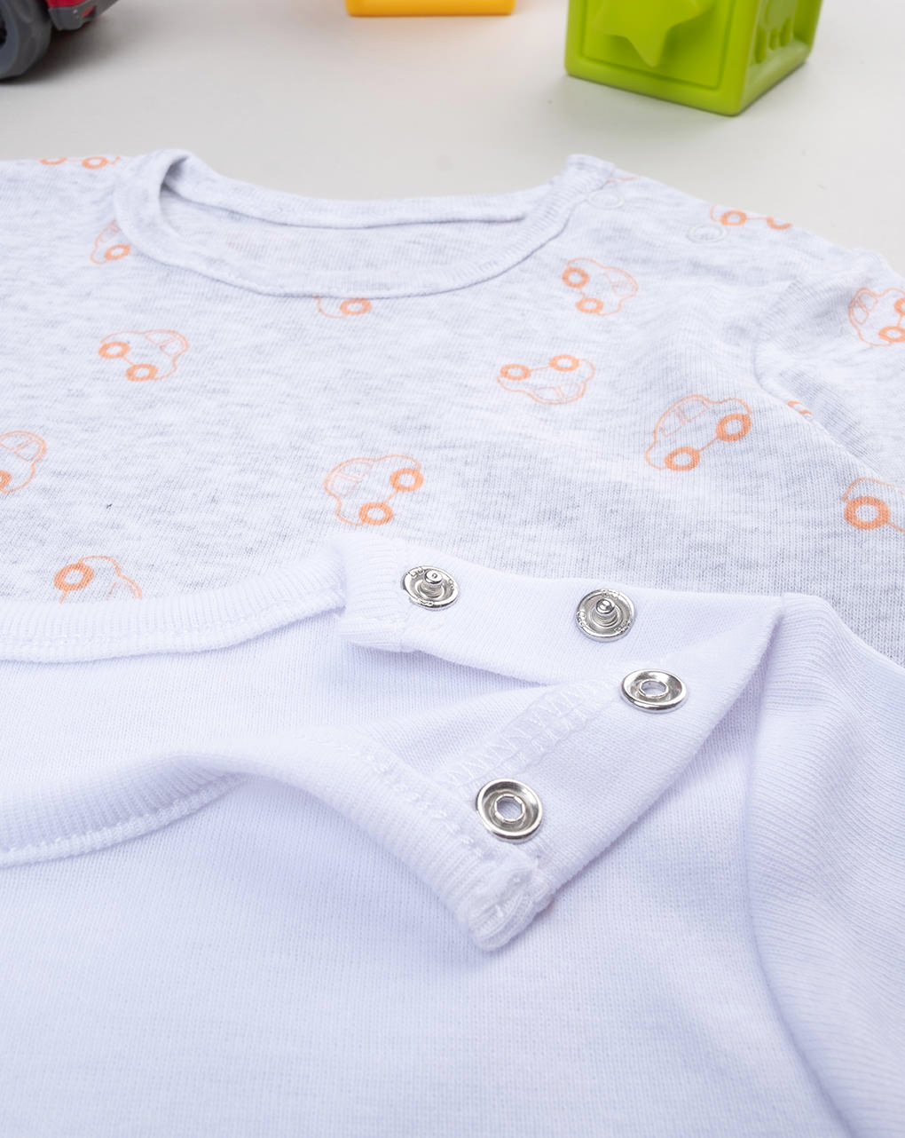 Pack 2 body bimbo mezza manica bianco/grigio