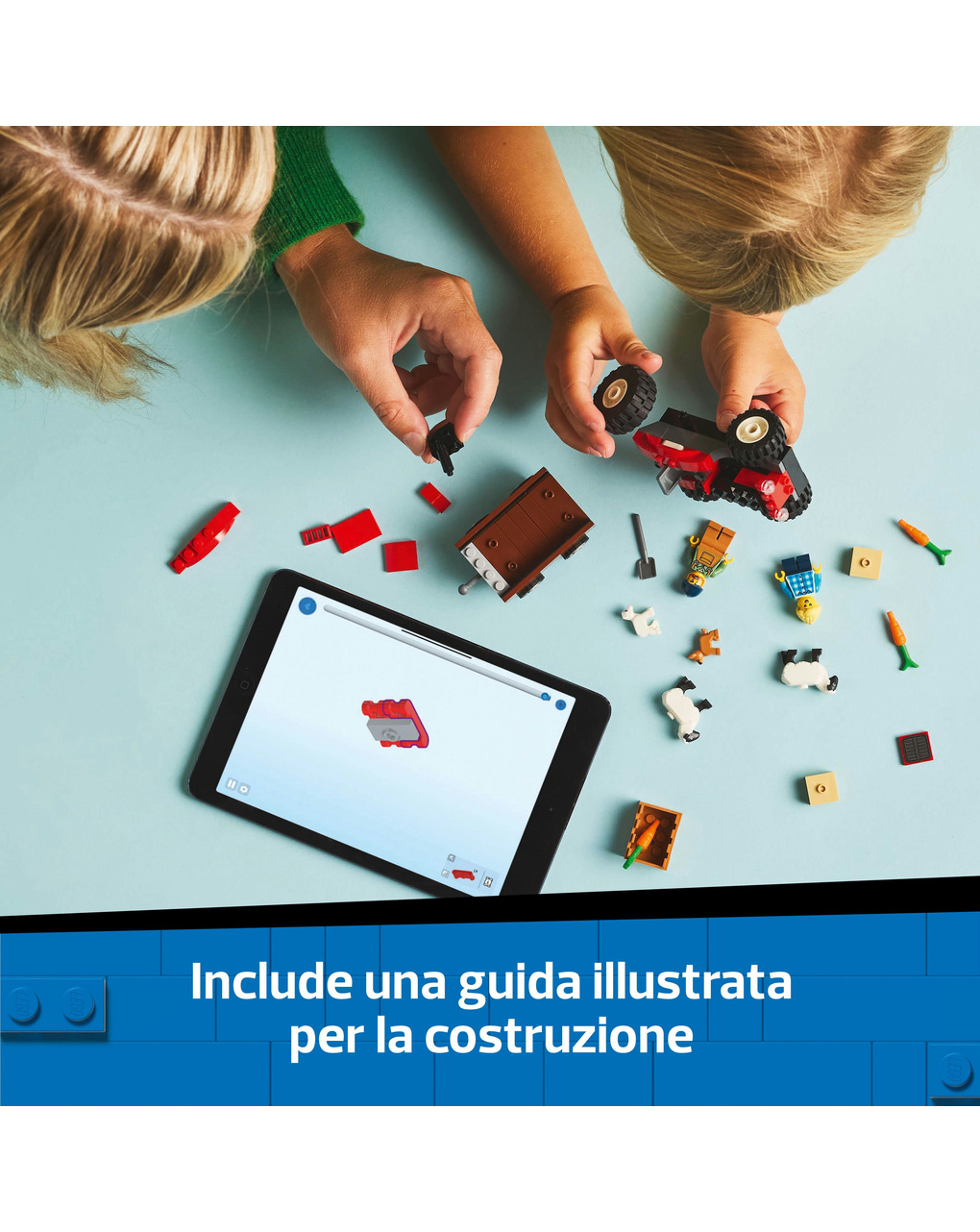 Trattore agricolo rosso con rimorchio e pecore – 60461 – lego city