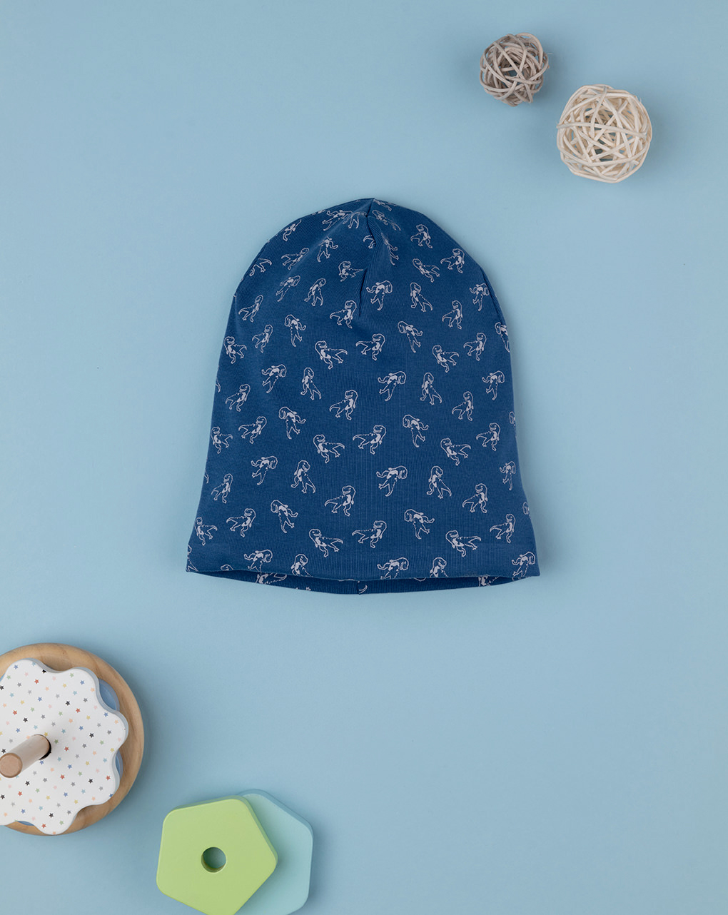 Berretto bimbo blu dinosauro