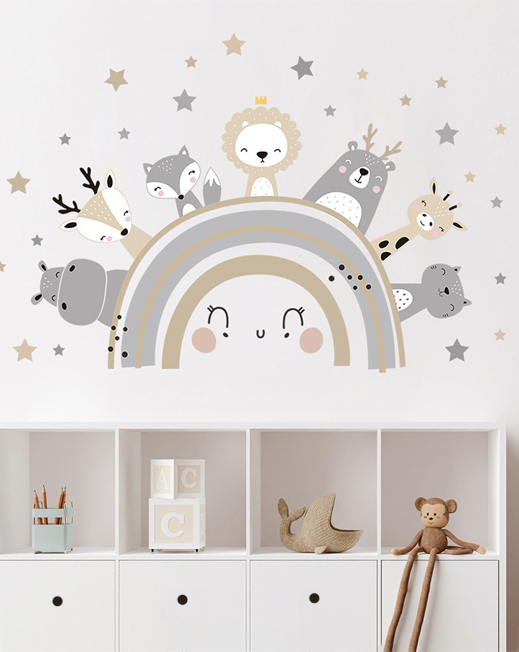 Adesivo decorativo da parete - simpatici animali per bambini - autoadesivo - sipo