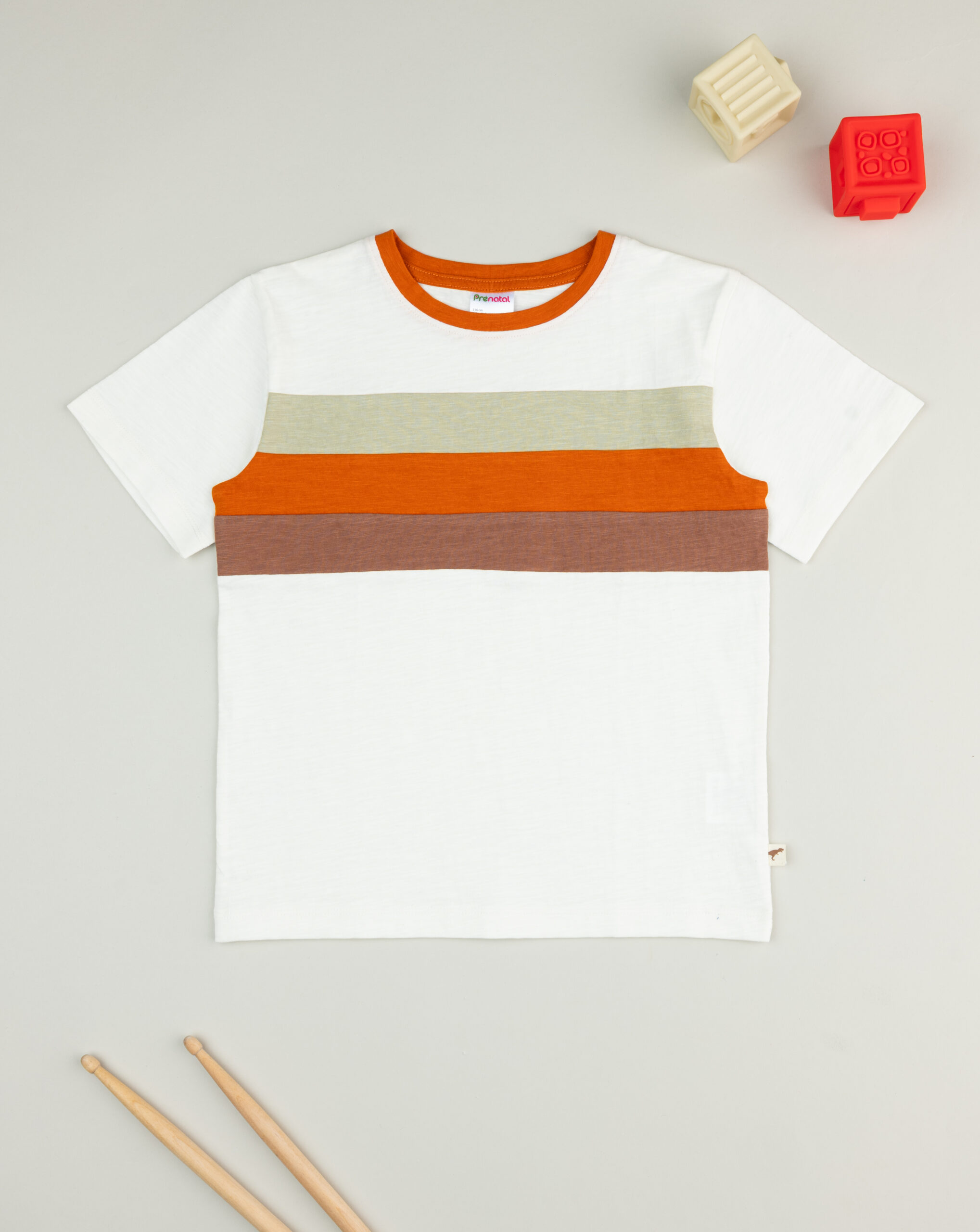 T-shirt bimbo bianca righe righe