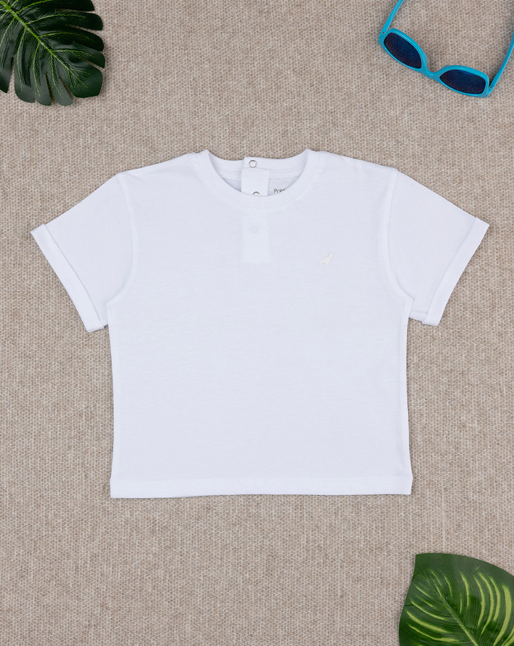 T-shirt bimbo bianca girocollo