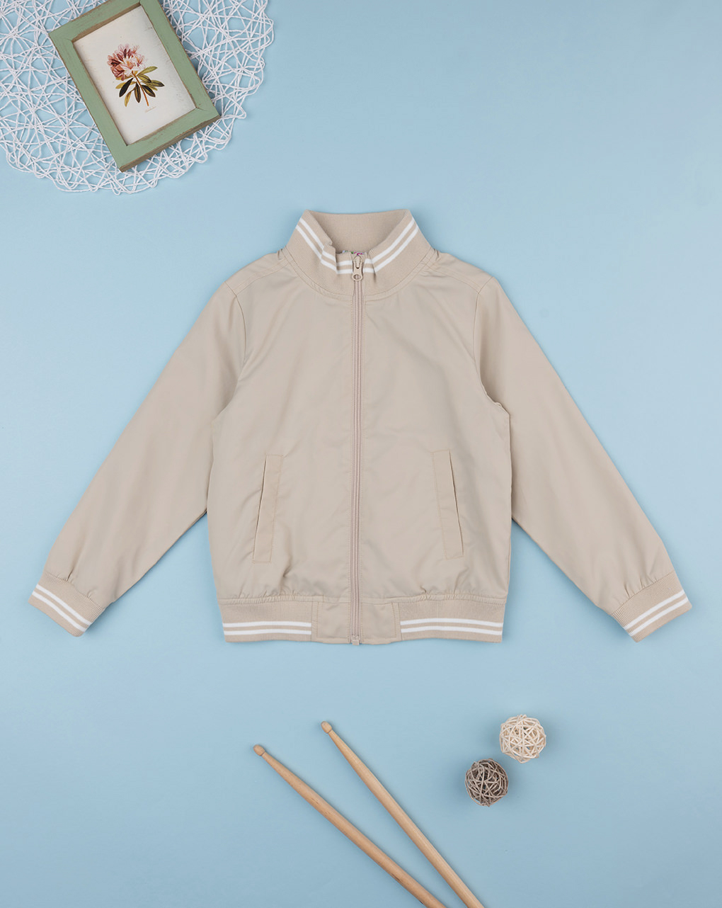 Giacca nylon bimbo beige