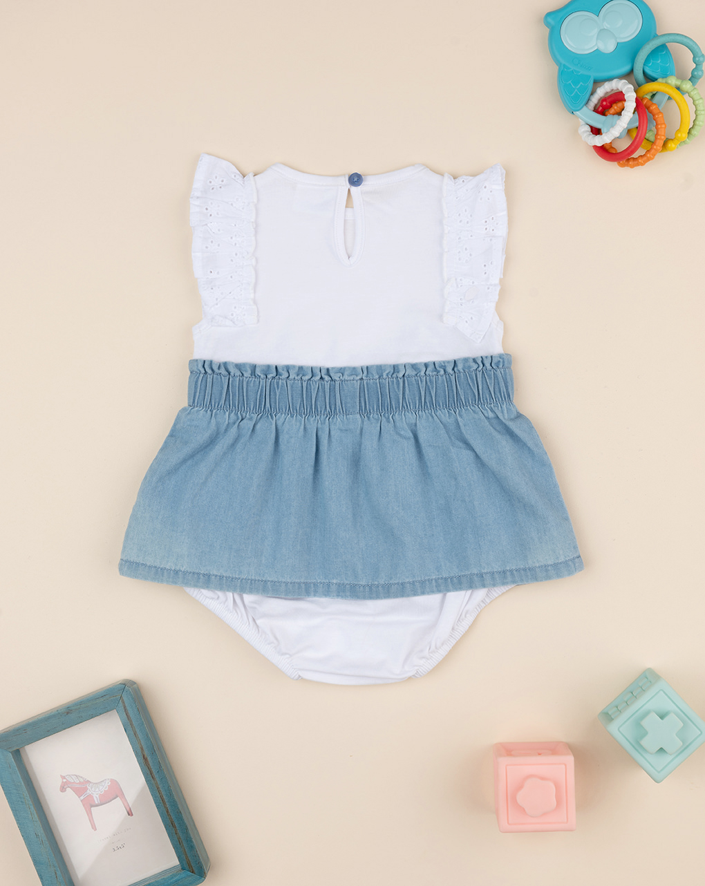 Pagliaccetto chambray da bambina