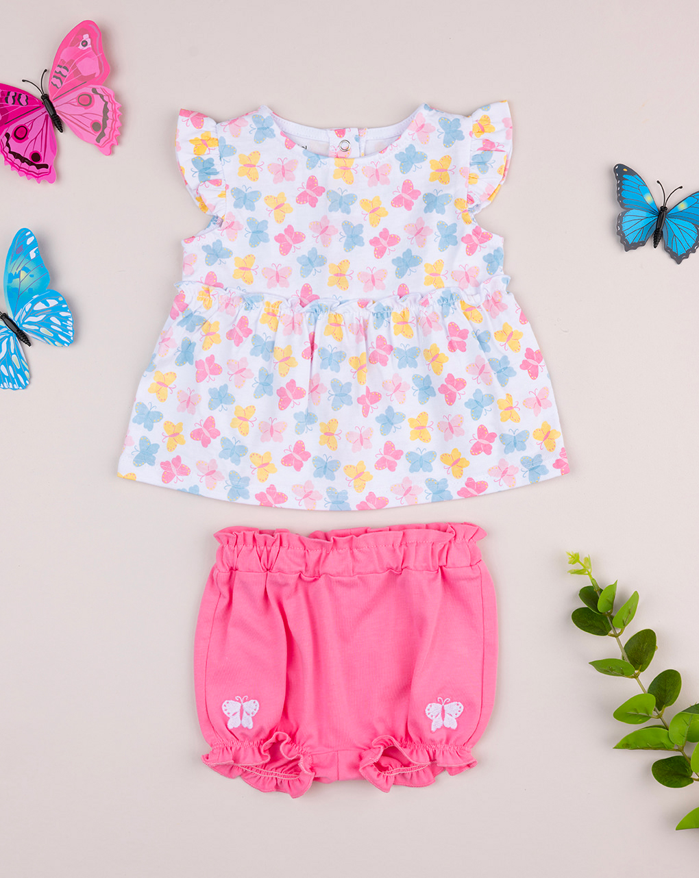 Completo corto bimba farfalle