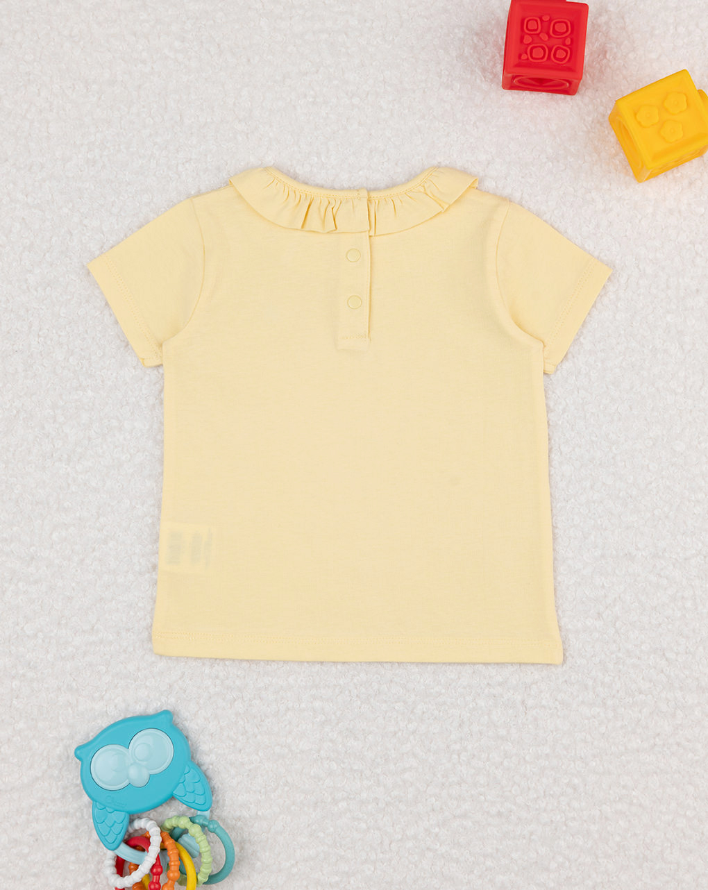 T-shirt bimba gialla con colletto