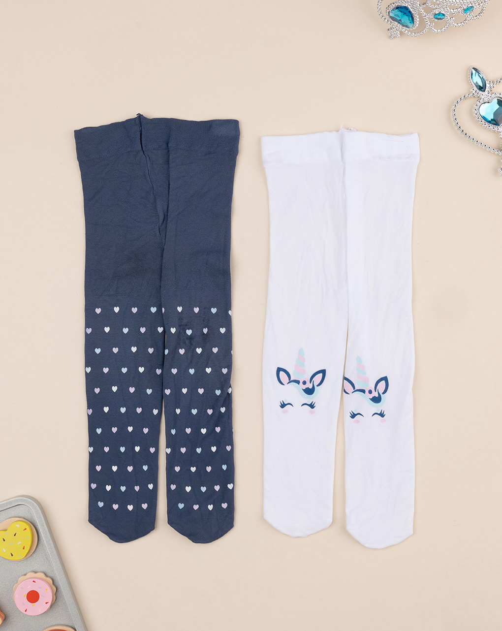 Pack 2 collant microfibra bimba unicorno
