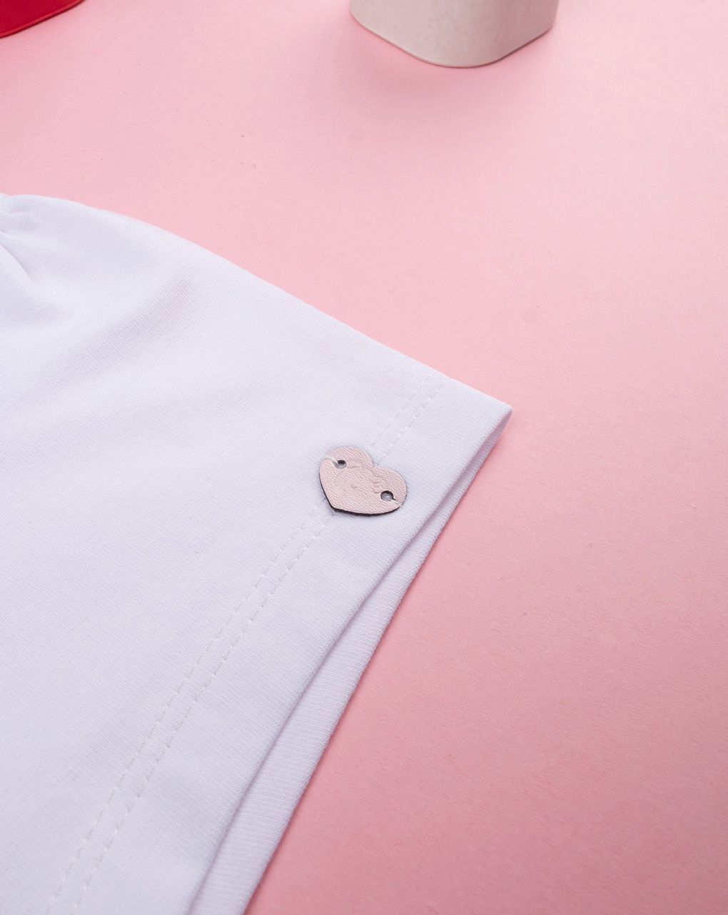 T-shirt bimba bianca farfalla denim