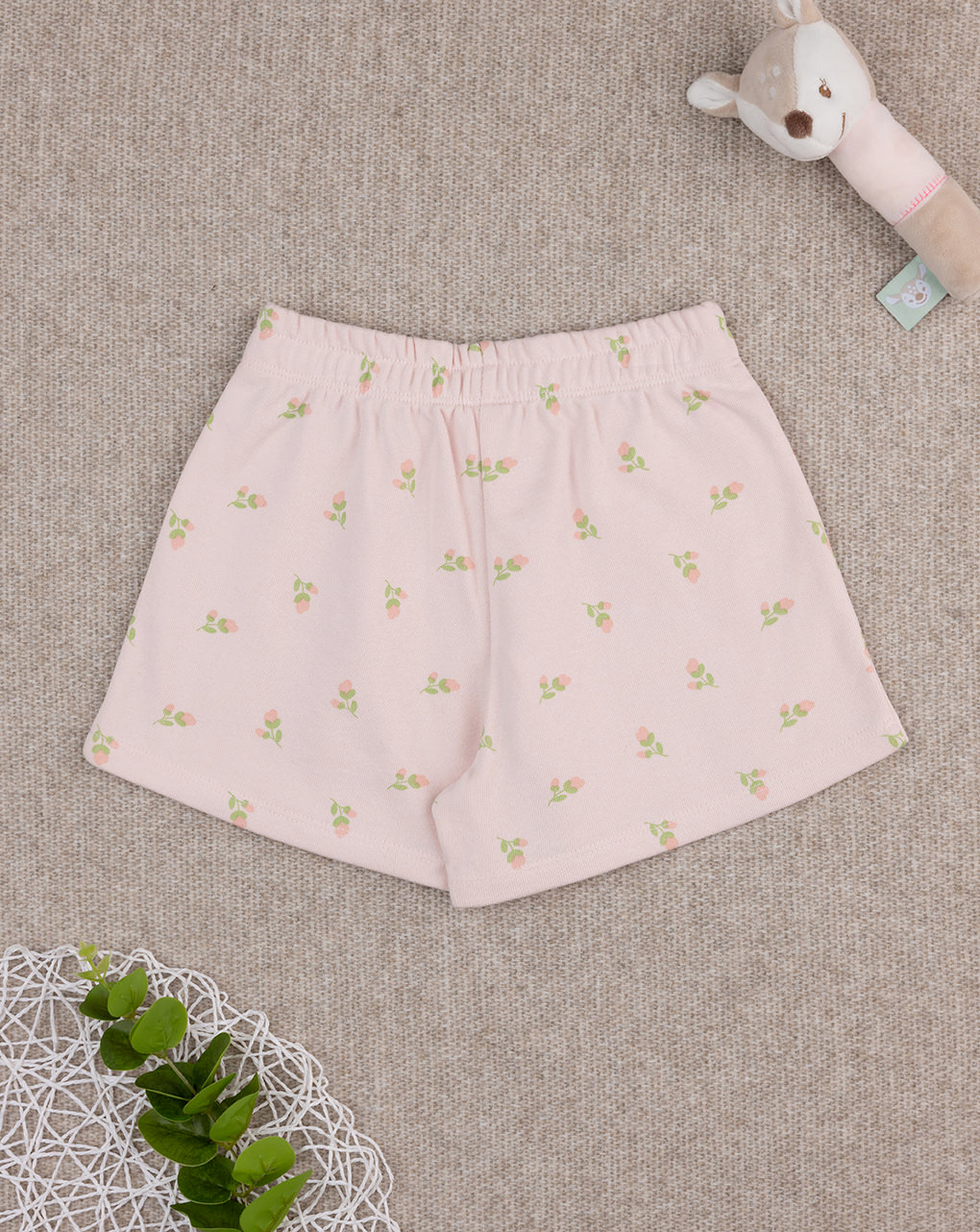 Short bimba rosa tulipani allover