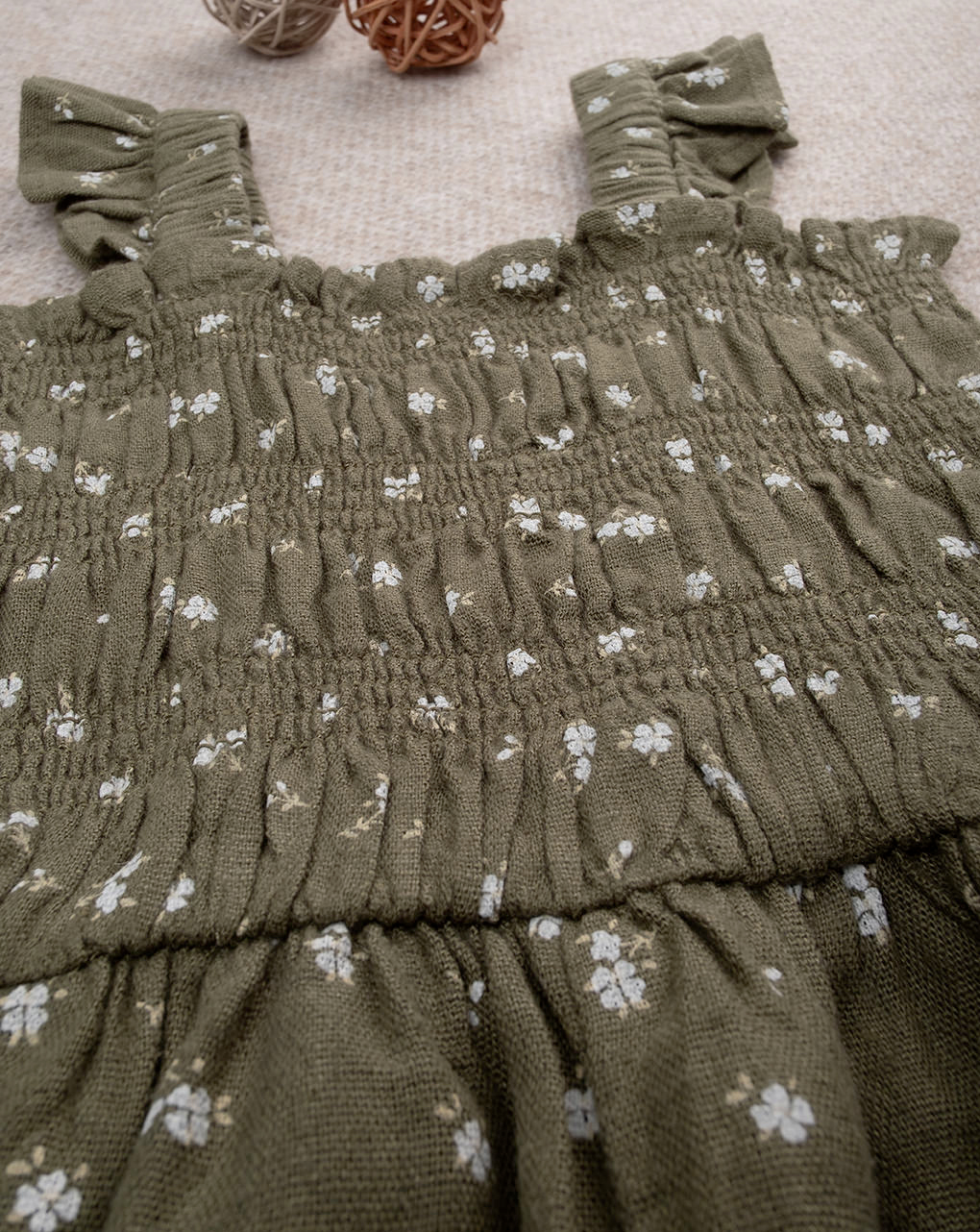 Tutina bimba verde stampata