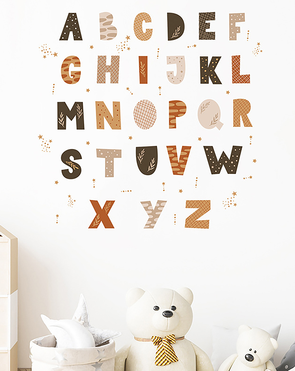 Adesivo decorativo da parete - alfabeto boho - autoadesivo - sipo