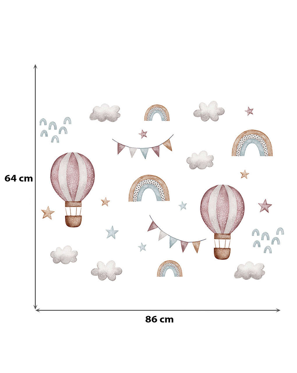 Adesivo decorativo da parete - palloncini -  autoadesivo - sipo